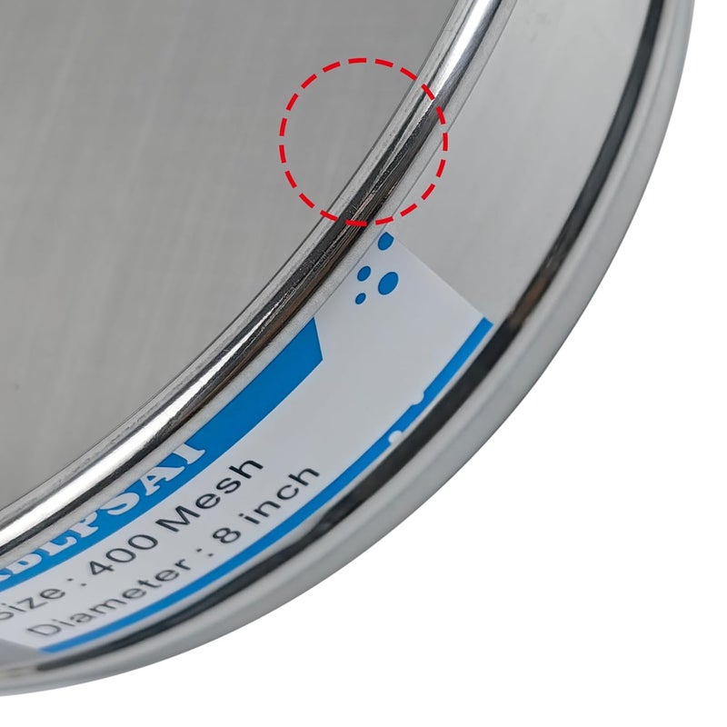 LABLPSAI 400 Mesh Lab Sieves 8" Diameter 304 Stainless Steel Wire Cloth Test Sieve for Industrial Laboratory Home - Image 2